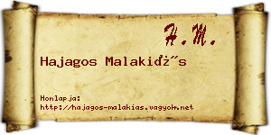 Hajagos Malakiás névjegykártya